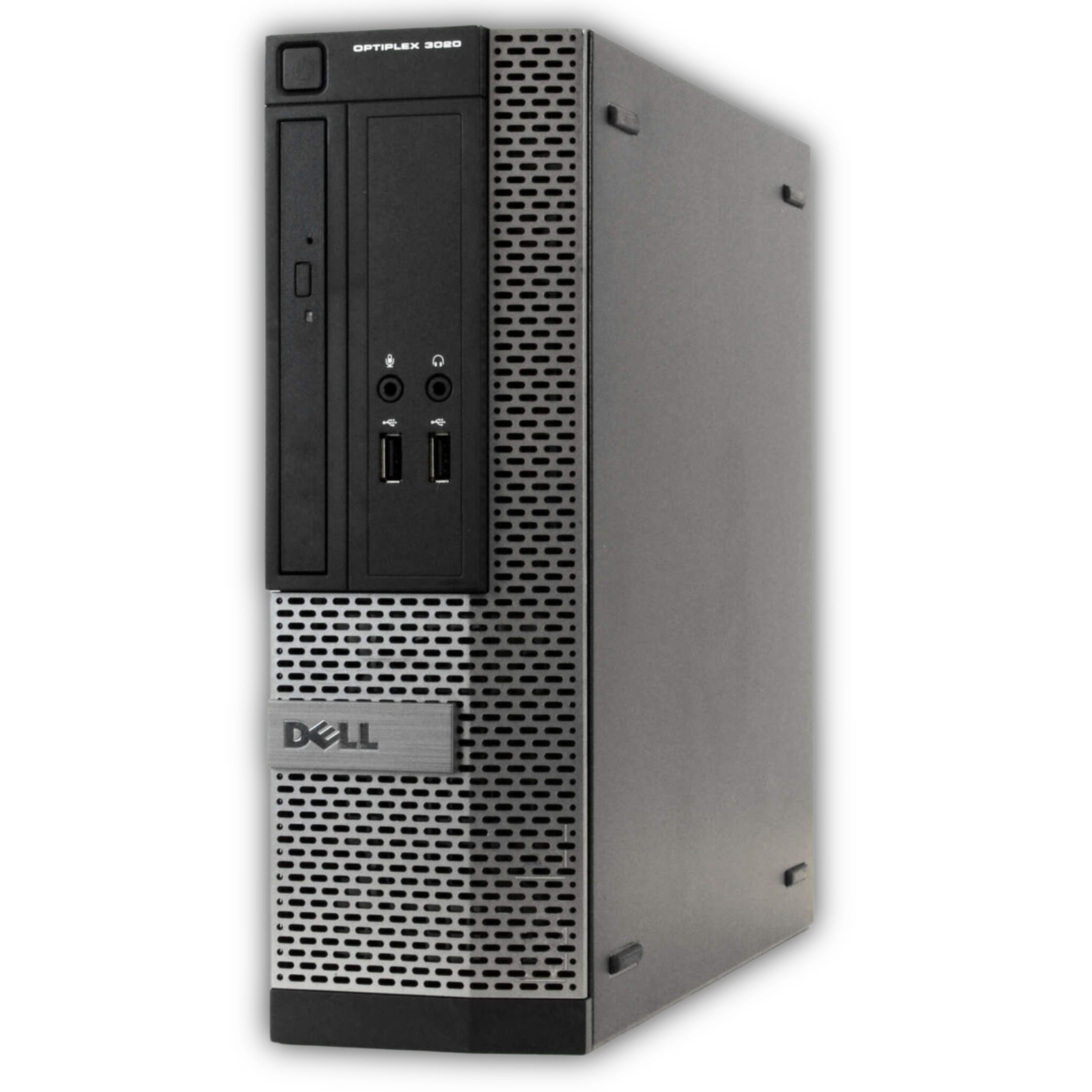 The HP EliteDesk 705 G4 Desktop features an AMD Ryzen 5 PRO, Windows 10 Pro, WiFi, Bluetooth, and a compact black and silver design with multiple front USB ports, audio jacks, a disk drive, and the HP logo at the bottom.