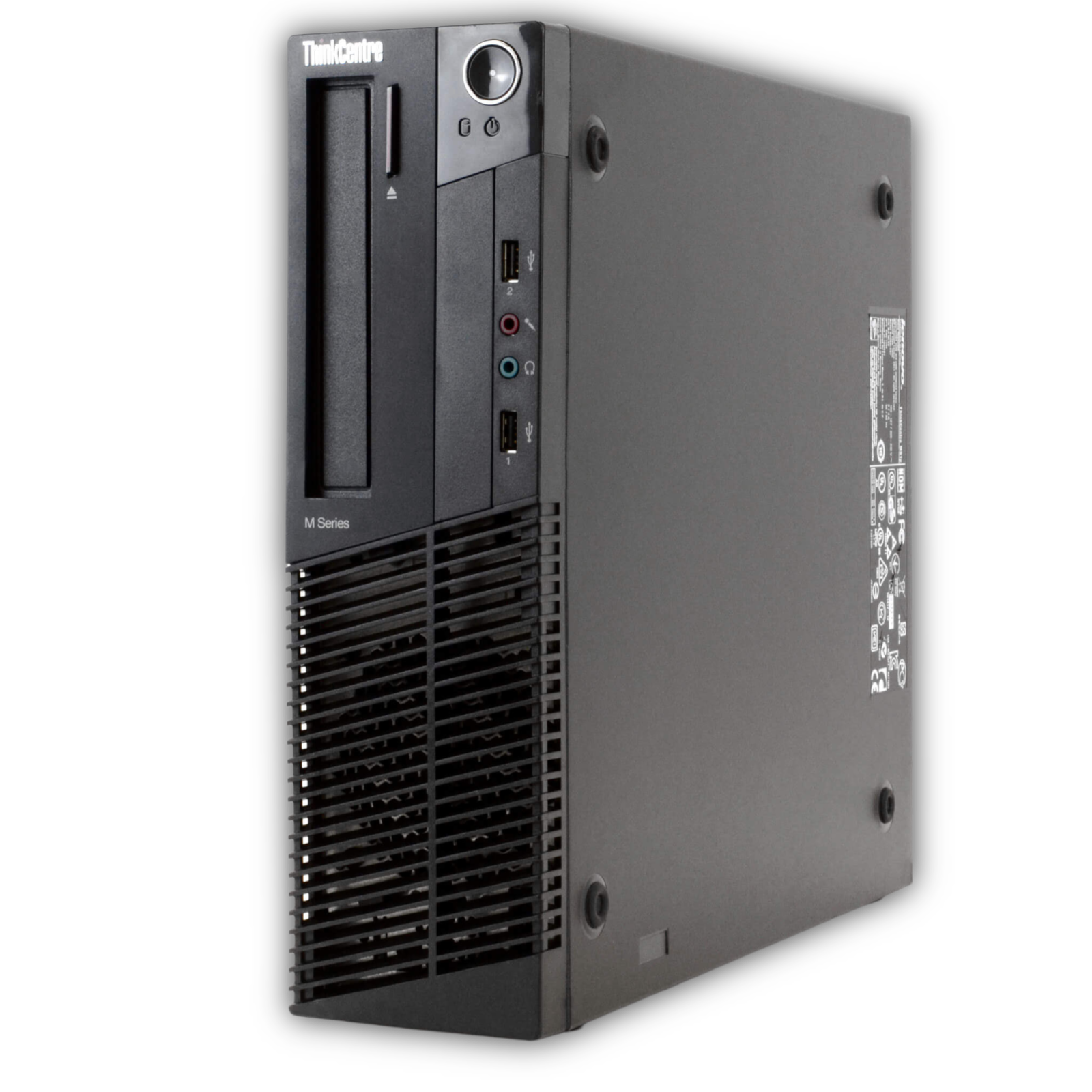 The HP EliteDesk 705 G4 Desktop features an AMD Ryzen 5 PRO, Windows 10 Pro, WiFi, Bluetooth, and a compact black and silver design with multiple front USB ports, audio jacks, a disk drive, and the HP logo at the bottom.