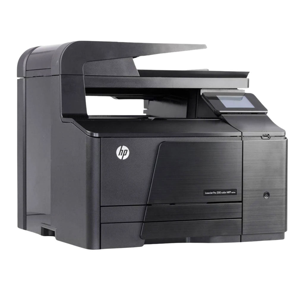 black hp printer down view 2