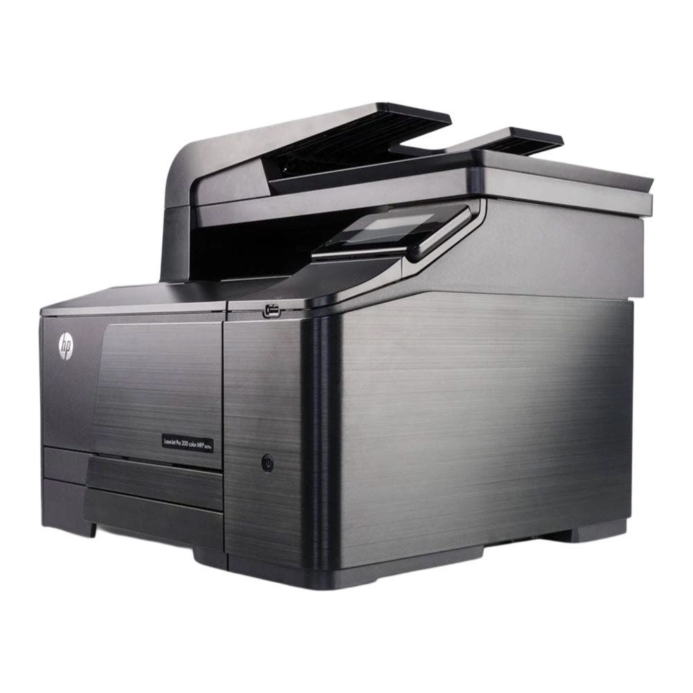 black hp printer side view