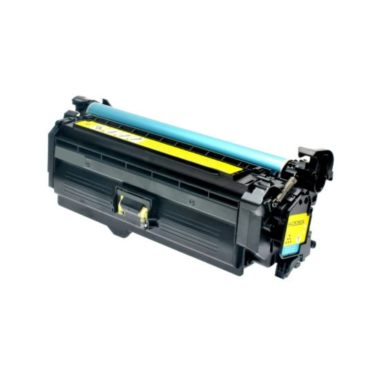 Compatible HP CE262A (648A) yellow toner cartridge for standard yield laser printing, gracefully showcased on a white background.