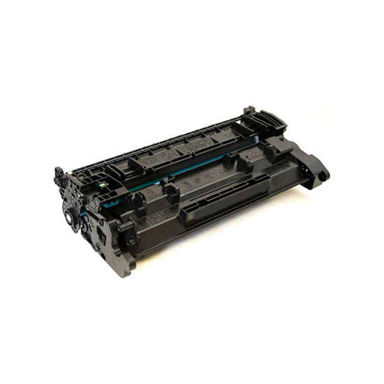 The refurbished Compatible HP CF226A (HP 26A) Toner Cartridge in black, designed for laser printers, features visible gears and a rectangular shape for seamless ink dispensing. Its sleek finish and intricate mechanics ensure reliable performance.