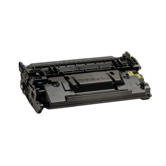 A Compatible HP CF289X (HP 89X) black high-yield toner cartridge appears against a white background. Its design includes visible grooves and a rectangular label area, suggesting it might fit a specific laser printer model.