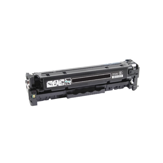 A refurbished Compatible HP CF380X (312X) black toner cartridge, high yield, for laser printing sits on a pristine white background, ready to deliver vibrant prints while being eco-friendly.