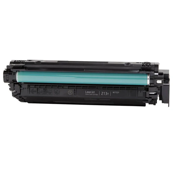 A cyan extra high yield toner cartridge for laser printers, labeled Compatible HP W2131Y (213Y), with various model numbers and symbols printed on the side.