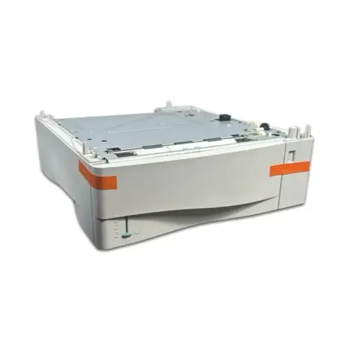 An HP LaserJet C8055A 500-sheet Extra Tray/Feeder (OEM) with orange tape on its corners, displayed against a white background.
